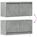 væghængt tv-bord med LED-lys 80x31x35 cm betongrå