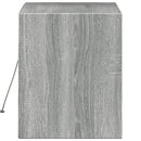 væghængt tv-bord med LED-lys 80x31x35 cm grå sonoma-eg