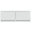 væghængt tv-bord med LED-lys 100x31x35 cm hvid