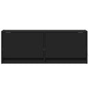 væghængt tv-bord med LED-lys 100x31x35 cm sort