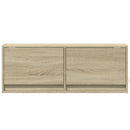 væghængt tv-bord med LED-lys 100x31x35 cm sonoma-eg