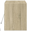 væghængt tv-bord med LED-lys 100x31x35 cm sonoma-eg
