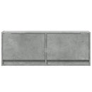 væghængt tv-bord med LED-lys 100x31x35 cm betongrå