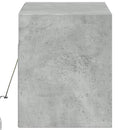 væghængt tv-bord med LED-lys 100x31x35 cm betongrå