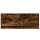 væghængt tv-bord med LED-lys 100x31x35 cm røget egetræsfarve