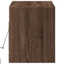 væghængt tv-bord med LED-lys 100x31x35 cm brun egetræsfarve