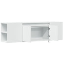 væghængt tv-bord med LED-lys 135x31x39,5 cm hvid