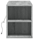 væghængt tv-bord med LED-lys 135x31x39,5 cm grå sonoma-eg