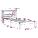 sengeramme uden madras 75x190 cm massivt fyrretræ hvid