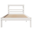 sengeramme uden madras 75x190 cm massivt fyrretræ hvid