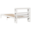 sengeramme uden madras 75x190 cm massivt fyrretræ hvid