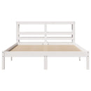 sengeramme uden madras 140x190 cm massivt fyrretræ hvid