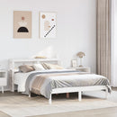 sengeramme uden madras 140x200 cm massivt fyrretræ hvid
