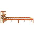 sengeramme med sengegavl 135x190 cm massivt fyrretræ gyldenbrun