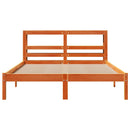 sengeramme med sengegavl 120x200 cm massivt fyrretræ gyldenbrun