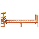 sengeramme med sengegavl 100x200 cm massivt fyrretræ gyldenbrun