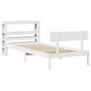 sengeramme uden madras 75x190 cm massivt fyrretræ hvid
