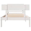 sengeramme uden madras 75x190 cm massivt fyrretræ hvid