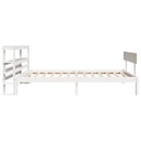 sengeramme uden madras 75x190 cm massivt fyrretræ hvid