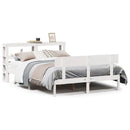 sengeramme uden madras 140x190 cm massivt fyrretræ hvid