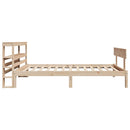 sengeramme uden madras 90x200 cm massivt fyrretræ