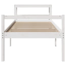 seniorseng med sengegavl 90x190 cm massivt fyrretræ hvid