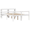 seniorseng med sengegavl 150x200 cm massivt fyrretræ hvid