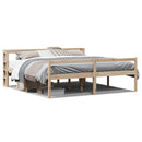 seniorseng med sengegavl 200x200 cm massivt fyrretræ