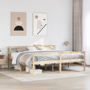 seniorseng med sengegavl 200x200 cm massivt fyrretræ