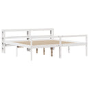 seniorseng med sengegavl 200x200 cm massivt fyrretræ hvid