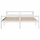 seniorseng med sengegavl 200x200 cm massivt fyrretræ hvid