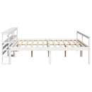 seniorseng med sengegavl 200x200 cm massivt fyrretræ hvid