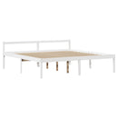 seniorseng med sengegavl 200x200 cm massivt fyrretræ hvid