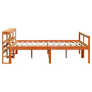 sengeramme med sengegavl 120x190 cm massivt fyrretræ gyldenbrun