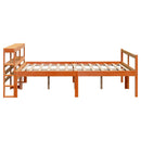 sengeramme med sengegavl 140x190 cm massivt fyrretræ gyldenbrun