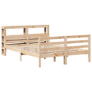 sengeramme med sengegavl 140x200 cm massivt fyrretræ hvid