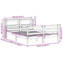 sengeramme med sengegavl 140x200 cm massivt fyrretræ hvid
