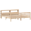 sengeramme med sengegavl 200x200 cm massivt fyrretræ