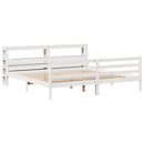 Sengeramme med hovedgærde uden madras Hvid 200x200 cm