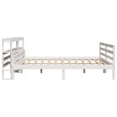 Sengeramme med hovedgærde uden madras Hvid 200x200 cm