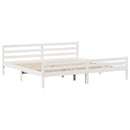 Sengeramme med hovedgærde uden madras Hvid 200x200 cm