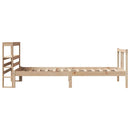 sengeramme med sengegavl 75x190 cm massivt fyrretræ