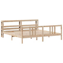 sengeramme med sengegavl 200x200 cm massivt fyrretræ