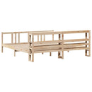 sengeramme med sengegavl 200x200 cm massivt fyrretræ