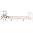 Sengeramme med hovedgærde uden madras Hvid 200x200 cm