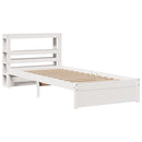 sengeramme med sengegavl 75x190 cm massivt fyrretræ hvid