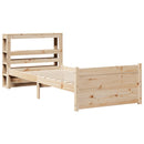 sengeramme med sengegavl 75x190 cm massivt fyrretræ