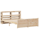 sengeramme med sengegavl 140x190 cm massivt fyrretræ