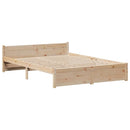 sengeramme med sengegavl 140x190 cm massivt fyrretræ