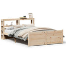 sengeramme med sengegavl 140x200 cm massivt fyrretræ hvid